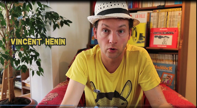 Kunstenaar Vhenin presenteert zijn nieuwe stripverhaal "Blateman & Bobine".